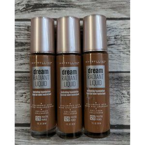 Maybelline Dream Radiant Liquid Foundation LOT of 3 Mocha #128 1FL OZ